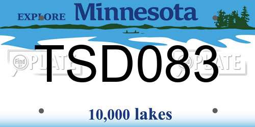 TSD083 Minnesota License Plate