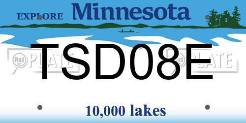 TSD08E Minnesota License Plate