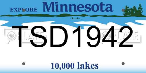 TSD1942 Minnesota License Plate
