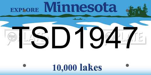 TSD1947 Minnesota License Plate