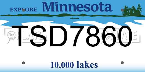 TSD7860 Minnesota License Plate