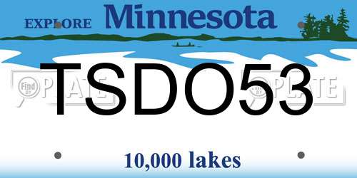 TSDO53 Minnesota License Plate