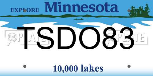 TSDO83 Minnesota License Plate