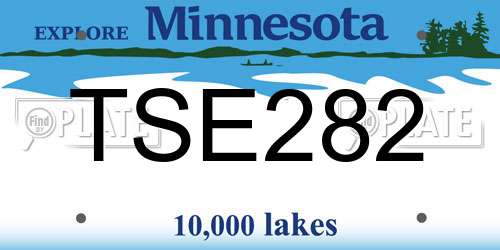 TSE282 Minnesota License Plate