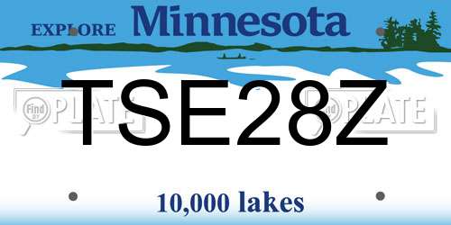 TSE28Z Minnesota License Plate
