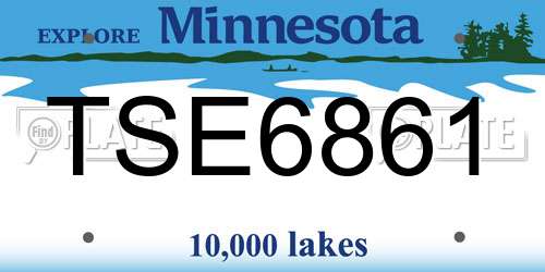 TSE6861 Minnesota License Plate