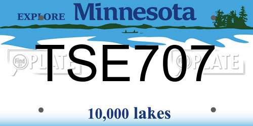 TSE707 Minnesota License Plate