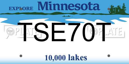 TSE70T Minnesota License Plate