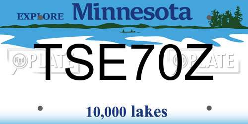 TSE70Z Minnesota License Plate