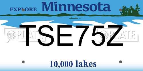 TSE75Z Minnesota License Plate