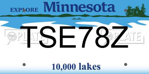 TSE78Z Minnesota License Plate