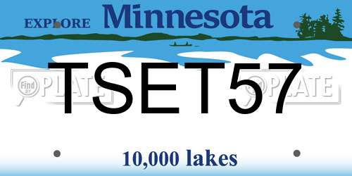 TSET57 Minnesota License Plate