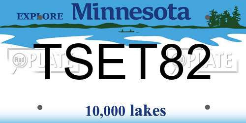 TSET82 Minnesota License Plate