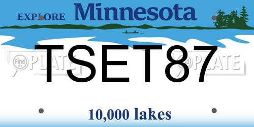 TSET87 Minnesota License Plate