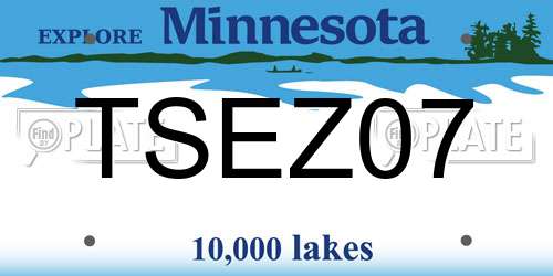 TSEZ07 Minnesota License Plate