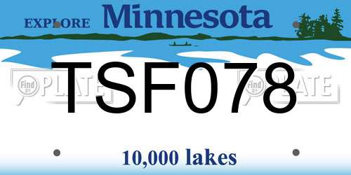 TSF078 Minnesota License Plate