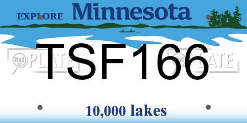 TSF166 Minnesota License Plate