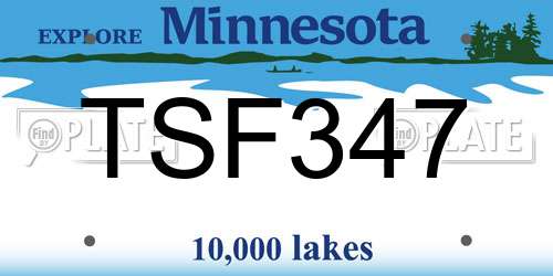 TSF347 Minnesota License Plate