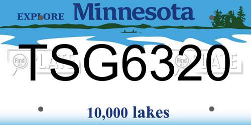 TSG6320 Minnesota License Plate