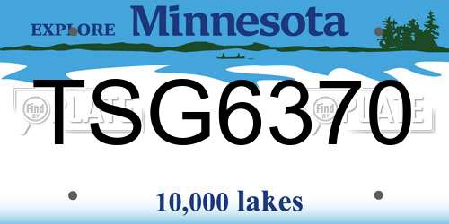 TSG6370 Minnesota License Plate