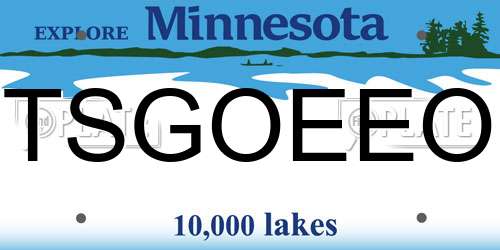 TSGOEEO Minnesota License Plate