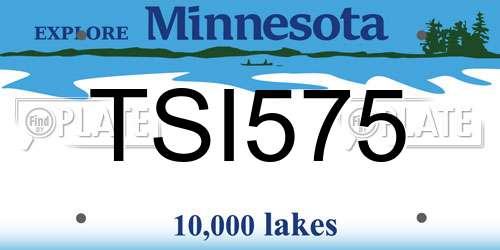 TSI575 Minnesota License Plate