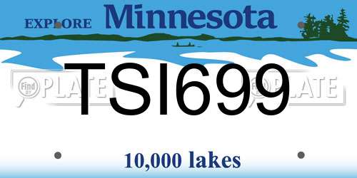 TSI699 Minnesota License Plate