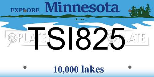 TSI825 Minnesota License Plate