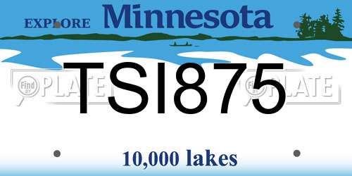 TSI875 Minnesota License Plate