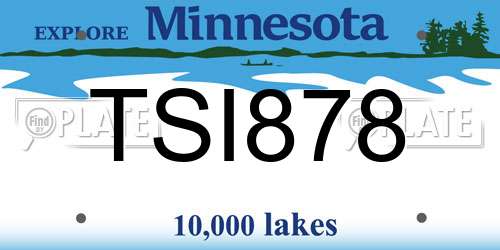 TSI878 Minnesota License Plate