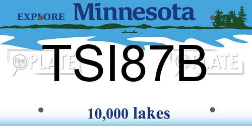 TSI87B Minnesota License Plate