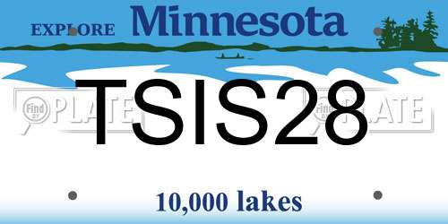 TSIS28 Minnesota License Plate