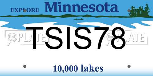 TSIS78 Minnesota License Plate