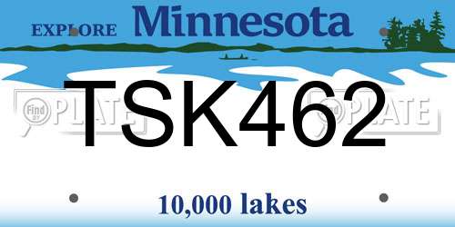 TSK462 Minnesota License Plate