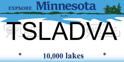TSLADVA Minnesota License Plate