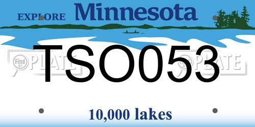 TSO053 Minnesota License Plate