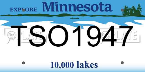 TSO1947 Minnesota License Plate