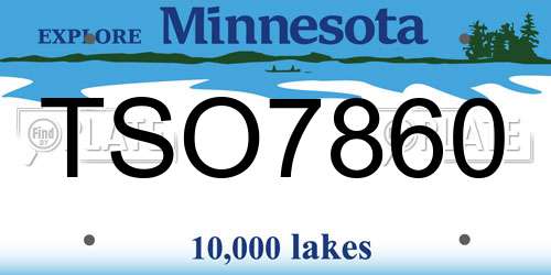 TSO7860 Minnesota License Plate