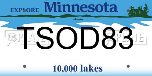 TSOD83 Minnesota License Plate