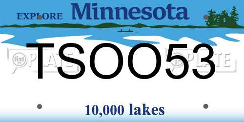 TSOO53 Minnesota License Plate