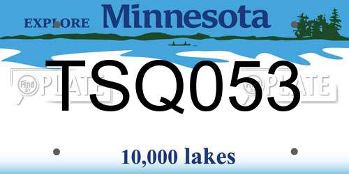 TSQ053 Minnesota License Plate