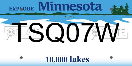 TSQ07W Minnesota License Plate