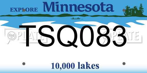 TSQ083 Minnesota License Plate