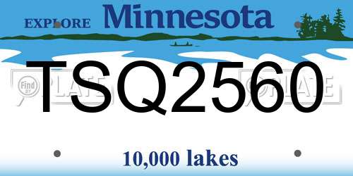 TSQ2560 Minnesota License Plate