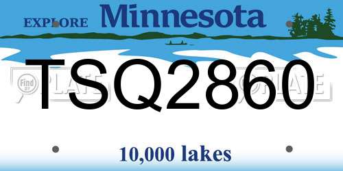 TSQ2860 Minnesota License Plate