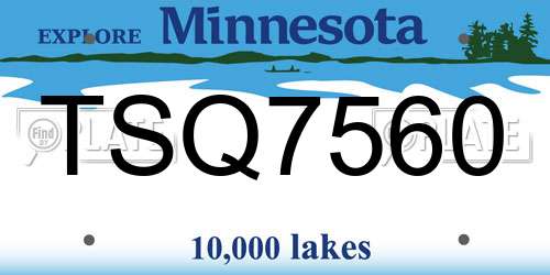TSQ7560 Minnesota License Plate