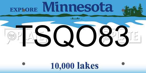 TSQO83 Minnesota License Plate