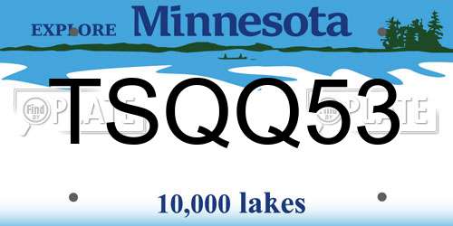TSQQ53 Minnesota License Plate