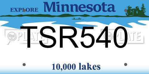 TSR540 Minnesota License Plate