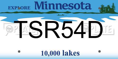 TSR54D Minnesota License Plate